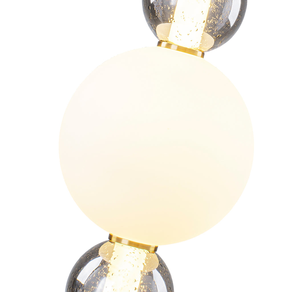 3-Light Modern Gold LED Pendant Light with White & Smoke Glass Globes - product image 11 | Zenvolit