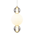 3-Light Modern Gold LED Pendant Light with White & Smoke Glass Globes - product image 12 | Zenvolit