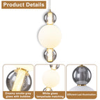 3-Light Modern Gold LED Pendant Light with White & Smoke Glass Globes - product image 14 | Zenvolit