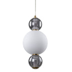 3-Light Modern Gold LED Pendant Light with White & Smoke Glass Globes - product image 16 | Zenvolit