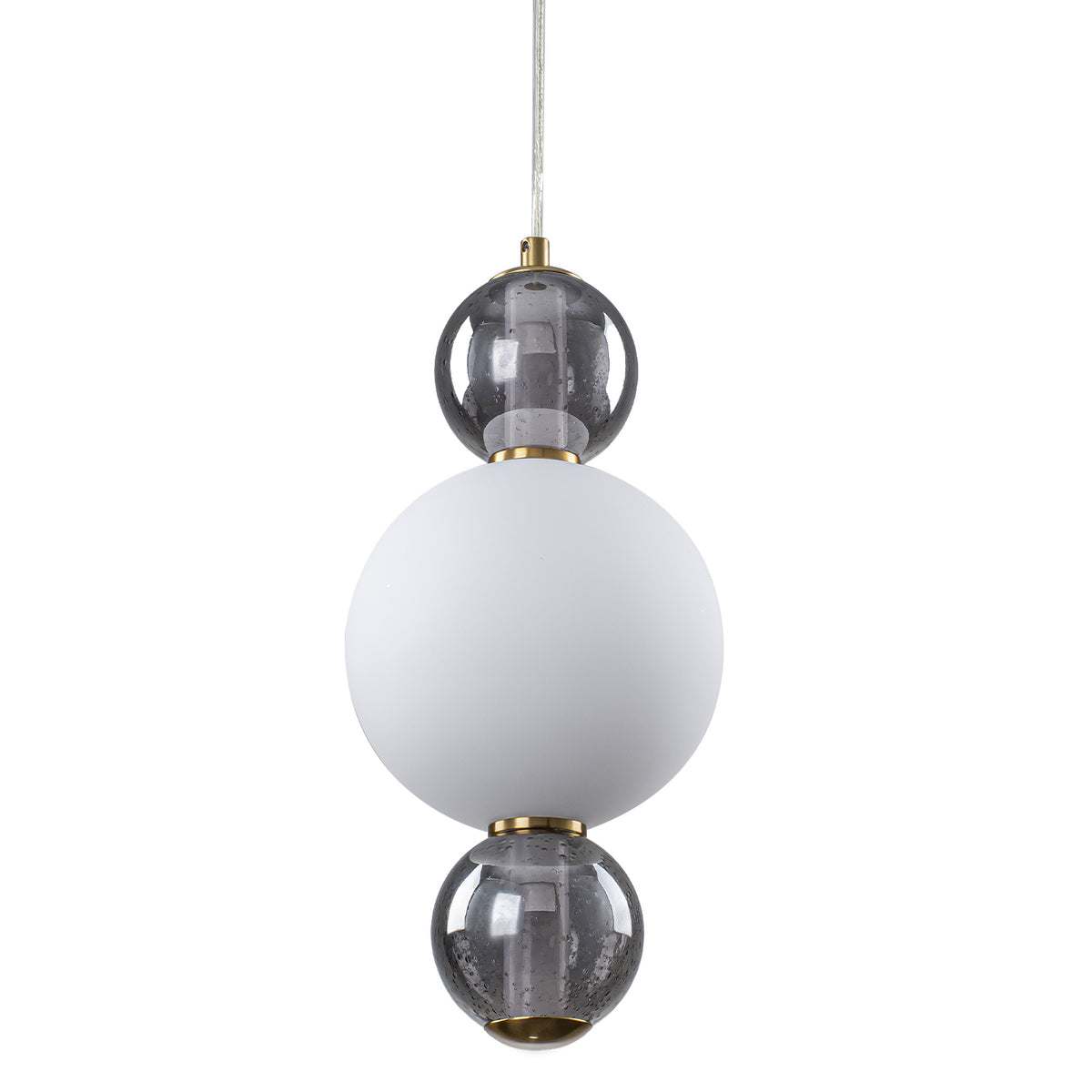 3-Light Modern Gold LED Pendant Light with White & Smoke Glass Globes - product image 16 | Zenvolit
