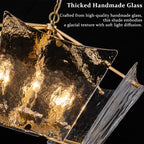 6-Light Gold Geometric Chandelier with Textured Clear Glass Panels - product image 14 | Zenvolit