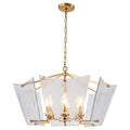 6-Light Gold Geometric Chandelier with Textured Clear Glass Panels - product image 15 | Zenvolit