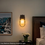 1-Light Black Modern Wall Sconce with White Frosted Glass Shade - product image 3 | Zenvolit