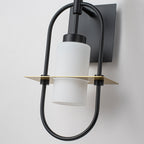 1-Light Black Modern Wall Sconce with White Frosted Glass Shade - product image 8 | Zenvolit