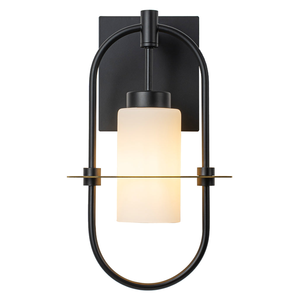 1-Light Black Modern Wall Sconce with White Frosted Glass Shade - product image 9 | Zenvolit