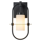 1-Light Black Modern Wall Sconce with White Frosted Glass Shade - product image 9 | Zenvolit