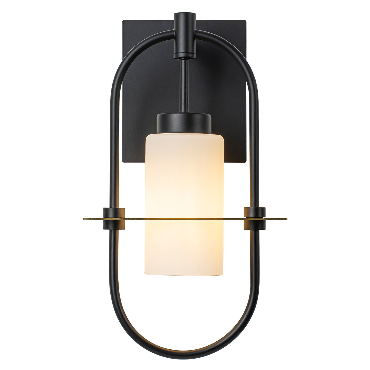 1-Light Black Modern Wall Sconce with White Frosted Glass Shade - product image 9 | Zenvolit
