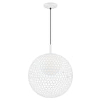 Matte White Globe Cage Pendant Light Opal Glass Shade Modern Fixture - product image 3 | Zenvolit