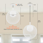Matte White Globe Cage Pendant Light Opal Glass Shade Modern Fixture - product image 10 | Zenvolit
