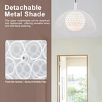 Matte White Globe Cage Pendant Light Opal Glass Shade Modern Fixture - product image 11 | Zenvolit