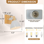 Natural Wood Track Light White Metal Cone Shade Wall Sconces Kitchen - product image 6 | Zenvolit