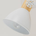 Natural Wood Track Light White Metal Cone Shade Wall Sconces Kitchen - product image 10 | Zenvolit