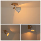 Natural Wood Track Light White Metal Cone Shade Wall Sconces Kitchen - product image 12 | Zenvolit