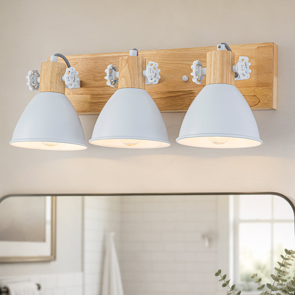3-Light Farmhouse Semi-Flush Mount Ceiling Light Wood Accents - product image 1 | Zenvolit