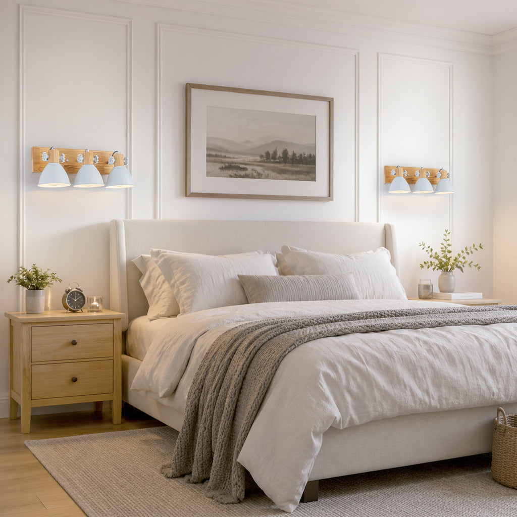 3-Light Farmhouse Semi-Flush Mount Ceiling Light Wood Accents - product image 4 | Zenvolit