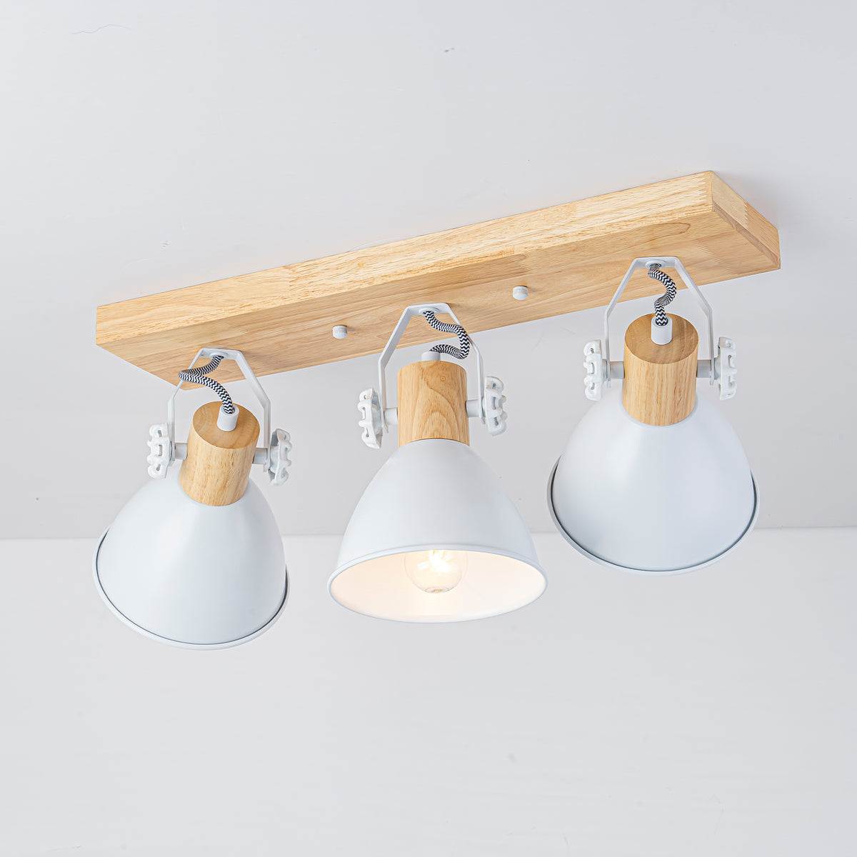 3-Light Farmhouse Semi-Flush Mount Ceiling Light Wood Accents - product image 9 | Zenvolit