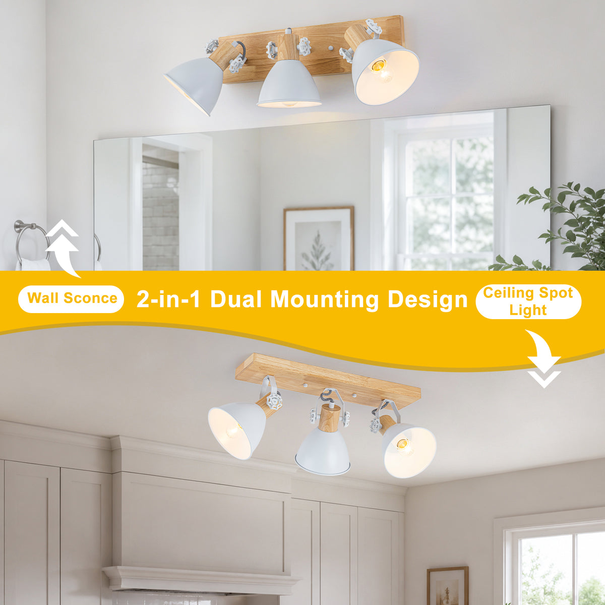 3-Light Farmhouse Semi-Flush Mount Ceiling Light Wood Accents - product image 11 | Zenvolit