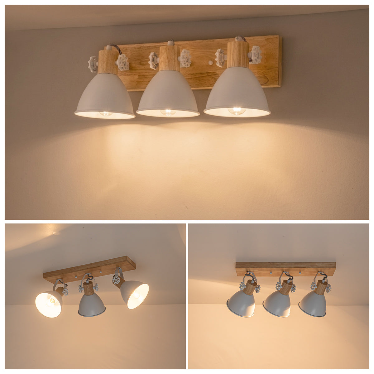 3-Light Farmhouse Semi-Flush Mount Ceiling Light Wood Accents - product image 12 | Zenvolit