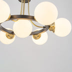 7-Light Modern Black Chandelier Opal Glass Globe Shades Pendant Light - product image 10 | Zenvolit