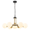 7-Light Modern Black Chandelier Opal Glass Globe Shades Pendant Light - product image 15 | Zenvolit