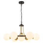 7-Light Modern Black Chandelier Opal Glass Globe Shades Pendant Light - product image 15 | Zenvolit