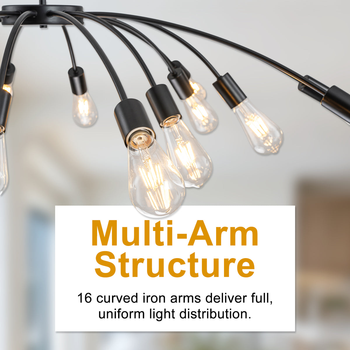 16-Light Modern Chandelier E26 Multi-Light Dining Room Kitchen Island