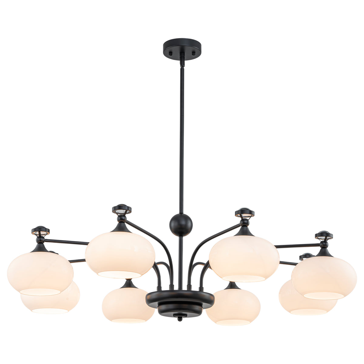 8-Light Modern Globe Chandelier Milk White Glass Shade Branch Fixture - product image 14 | Zenvolit