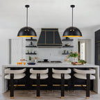 8-Light Matte Black Dome Pendant Light with Gold Interior for Kitchen - product image 4 | Zenvolit