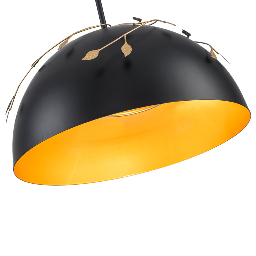 8-Light Matte Black Dome Pendant Light with Gold Interior for Kitchen - product image 10 | Zenvolit