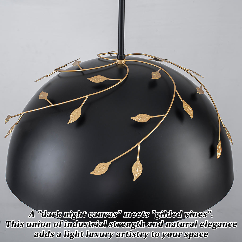 8-Light Matte Black Dome Pendant Light with Gold Interior for Kitchen - product image 14 | Zenvolit