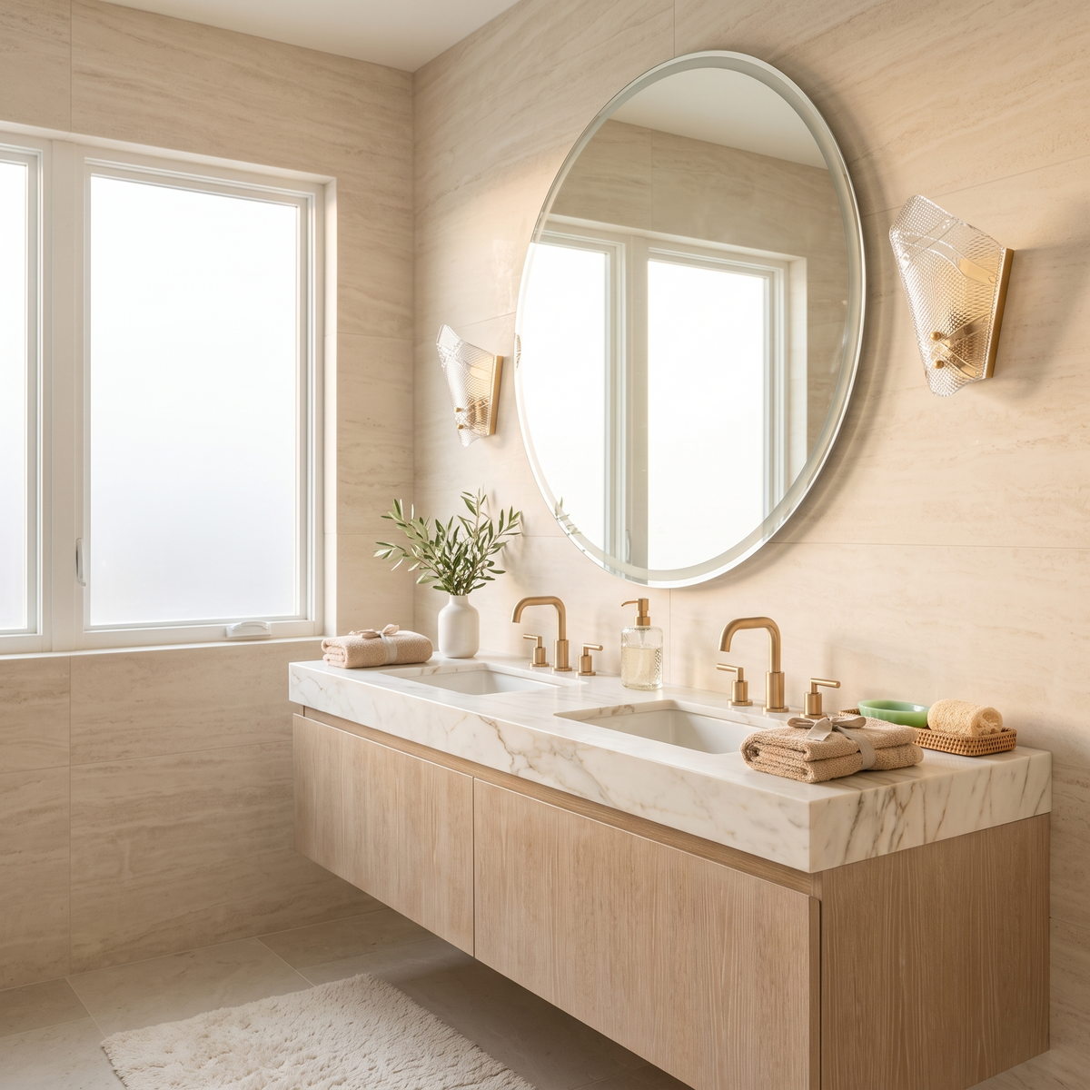 Modern Gold Wall Sconce with Clear Glass Shade for Bathroom Vanity - product image 3 | Zenvolit