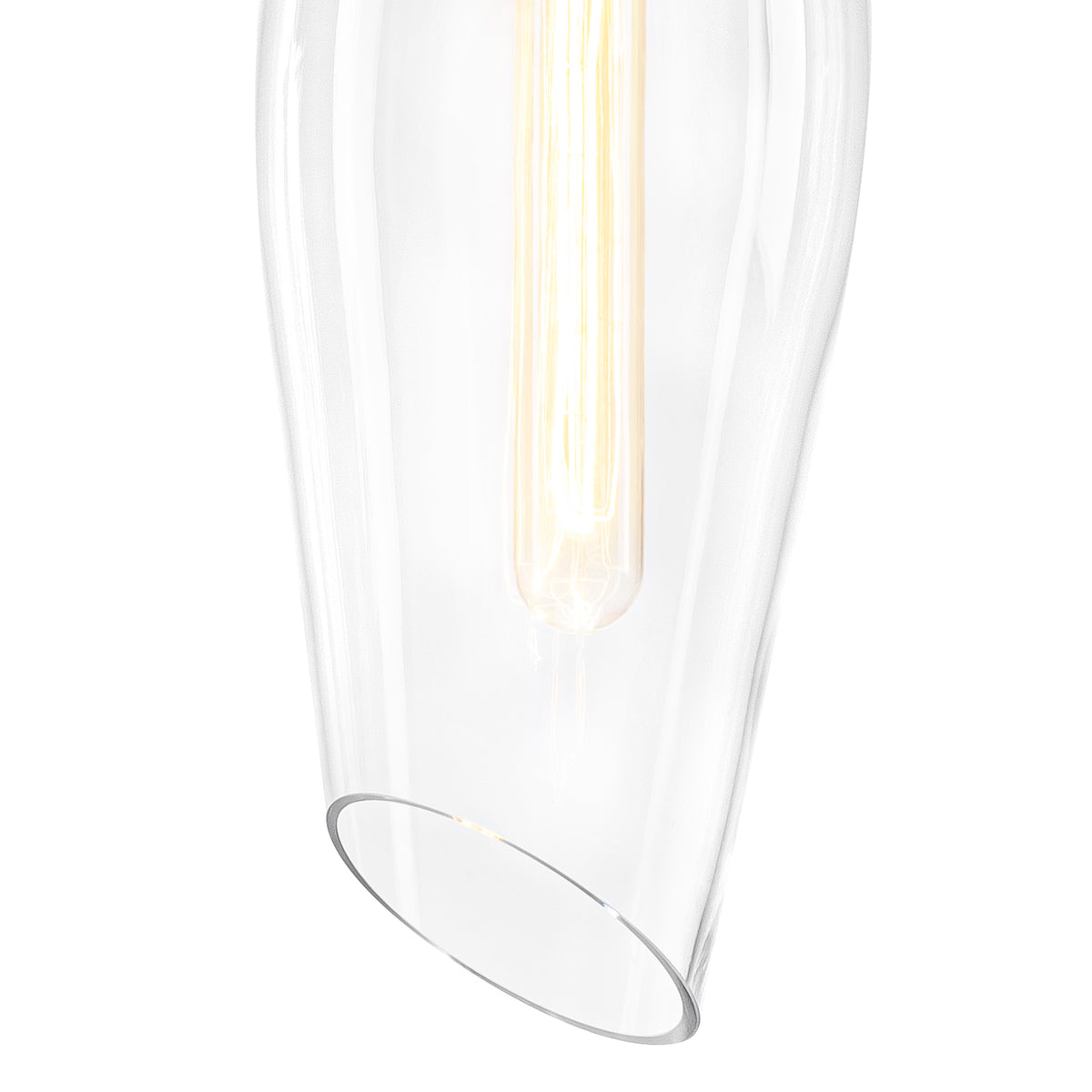 1-Light Pendant Light with Angled-Rim Clear Olive Glass Shade - product image 3 | Zenvolit