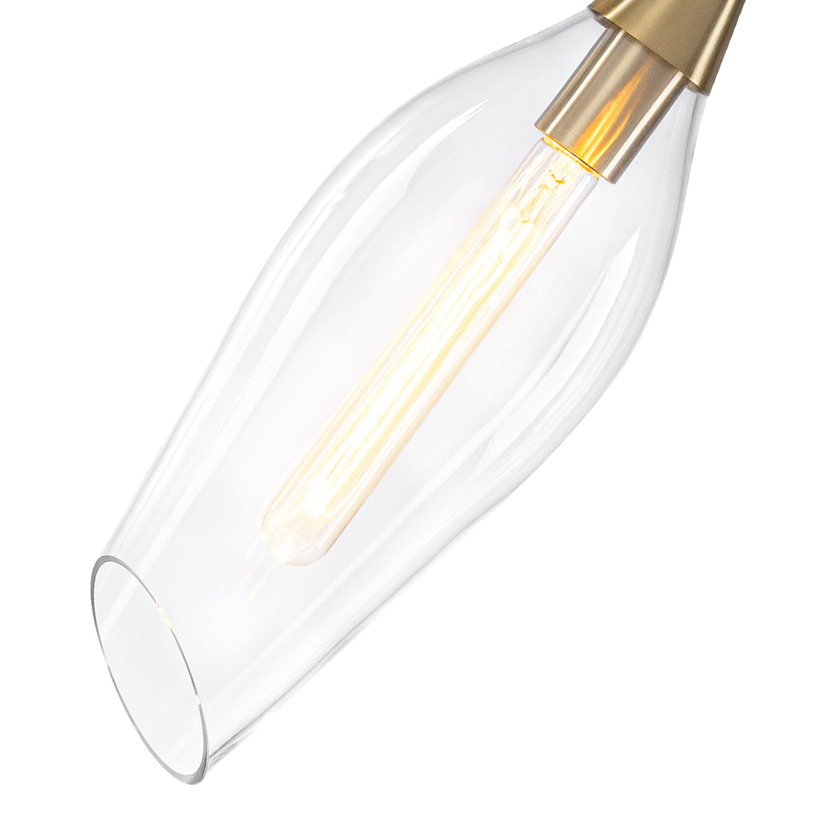 1-Light Pendant Light with Angled-Rim Clear Olive Glass Shade - product image 4 | Zenvolit