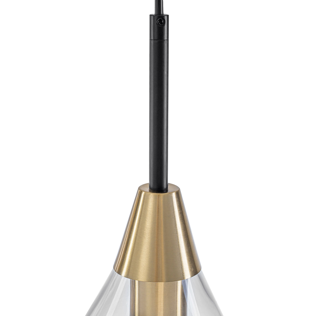 1-Light Pendant Light with Angled-Rim Clear Olive Glass Shade - product image 5 | Zenvolit