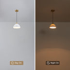 1-Light Pendant Light with Fluted White Ceramic Dome & Brass Accents - product image 8 | Zenvolit