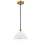 1-Light Pendant Light with Fluted White Ceramic Dome & Brass Accents - product image 15 | Zenvolit