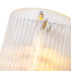 Brushed Nickel Wall Sconce Half-Cylinder Fluted Clear Glass Shade - product image 4 | Zenvolit
