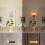 Brushed Nickel Wall Sconce Half-Cylinder Fluted Clear Glass Shade - product image 12 | Zenvolit