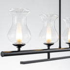 5-Light Matte Black Linear Pendant Light with Clear Tulip Glass Shades - product image 11 | Zenvolit