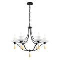 6-Light Black Candelabra Chandelier with Ceramic Dish Shades - product image 2 | Zenvolit