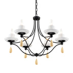 6-Light Black Candelabra Chandelier with Ceramic Dish Shades - product image 3 | Zenvolit