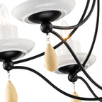 6-Light Black Candelabra Chandelier with Ceramic Dish Shades - product image 4 | Zenvolit