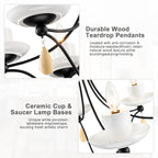 6-Light Black Candelabra Chandelier with Ceramic Dish Shades - product image 14 | Zenvolit