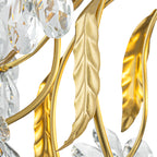 Brushed Gold 4-Light Branch Chandelier with Crystal Floral Accents - product image 4 | Zenvolit