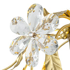 Brushed Gold 4-Light Branch Chandelier with Crystal Floral Accents - product image 5 | Zenvolit