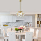 Brushed Gold 4-Light Branch Chandelier with Crystal Floral Accents - product image 10 | Zenvolit