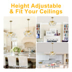 Brushed Gold 4-Light Branch Chandelier with Crystal Floral Accents - product image 11 | Zenvolit