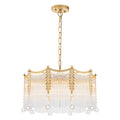 6-Light Gold Chandelier Clear Glass Rods&Hanging Crystal Balls Accents - product image 2 | Zenvolit