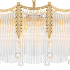 6-Light Gold Chandelier Clear Glass Rods&Hanging Crystal Balls Accents - product image 3 | Zenvolit